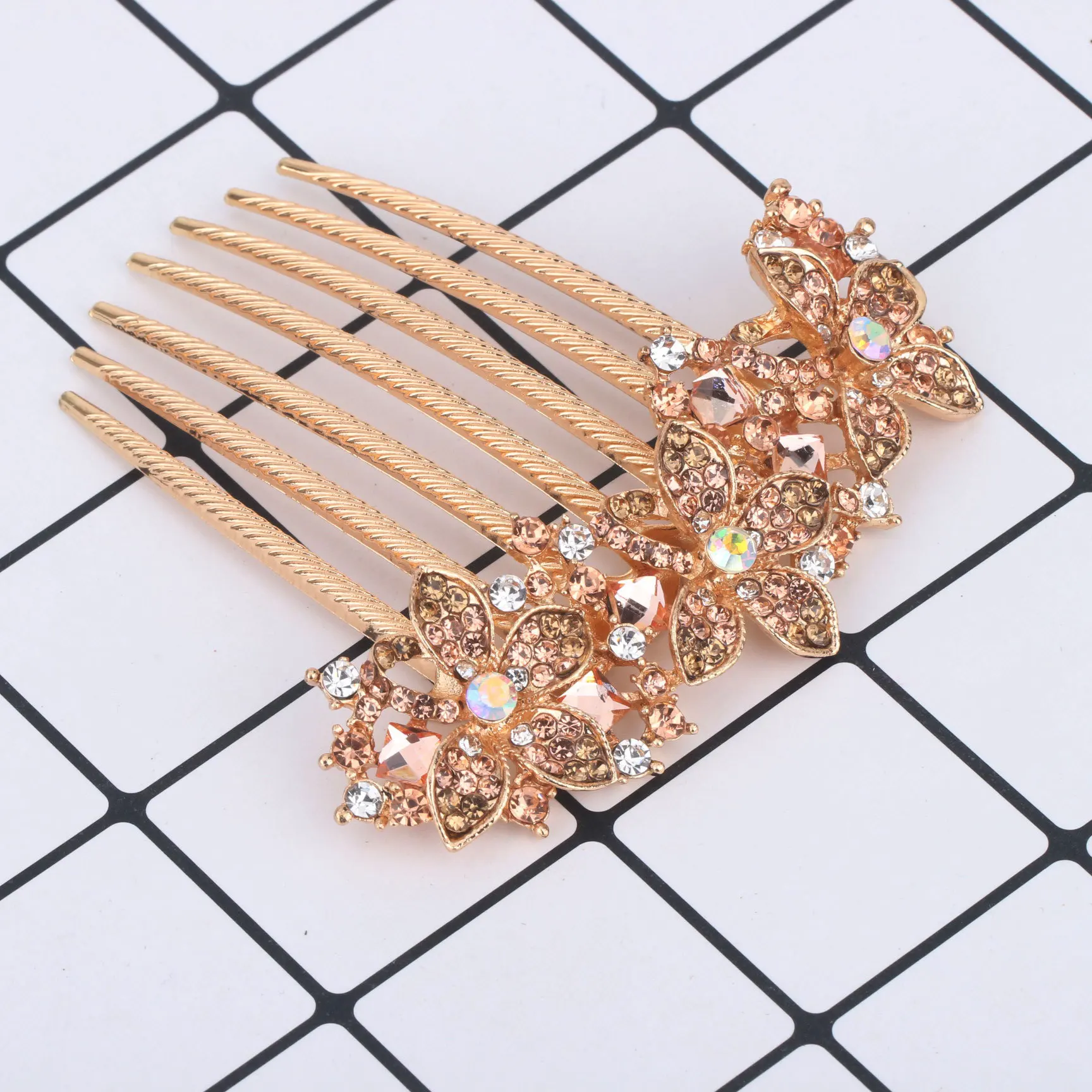 

Korean Style Hair Accessories 7 Teeth Comb, Ladies Rhinestone Fashion Boutique Clips