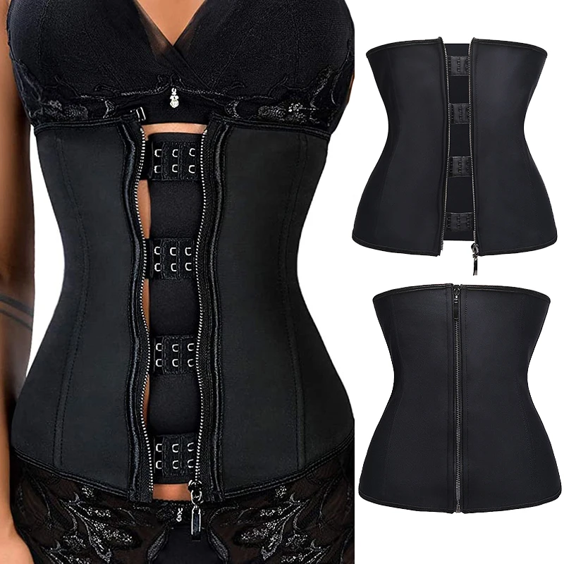 Размера плюс Для женщин латексный утягивающий корсет Body Shaper Корсеты с застежкой