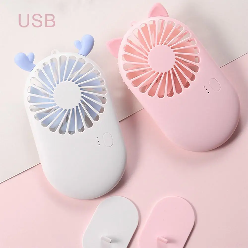 

1pc Cute Portable Mini Fan Handheld USB Chargeable Desktop Fans 3 Mode Adjustable Summer Cooler For Outdoor Travel OfficeSummer