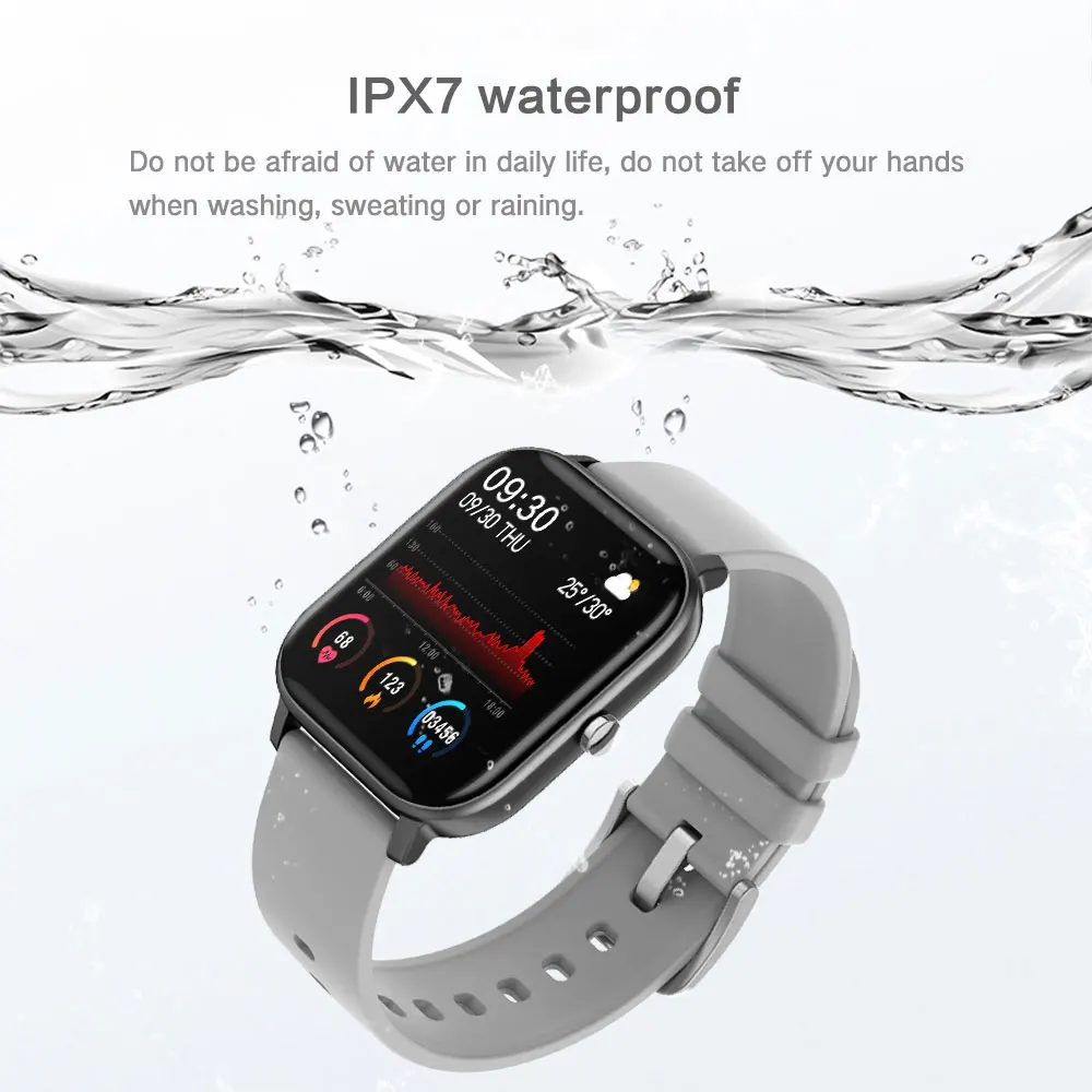 

COXANG P8 Smart Watch Men/Women Full Touch Screen Heart Rate Monitor Blood Pressure P8 Smartwatch 2020 For Android IOS Xiaomi