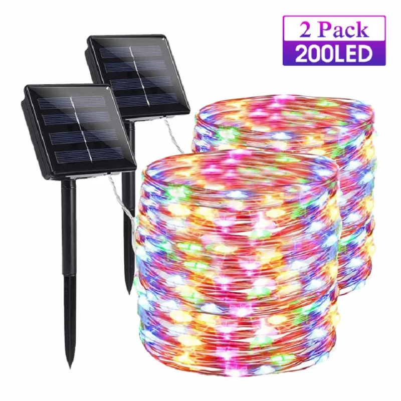

Уличная светодиодная гирлянда на солнечной батарее, 100/200 светодиодов