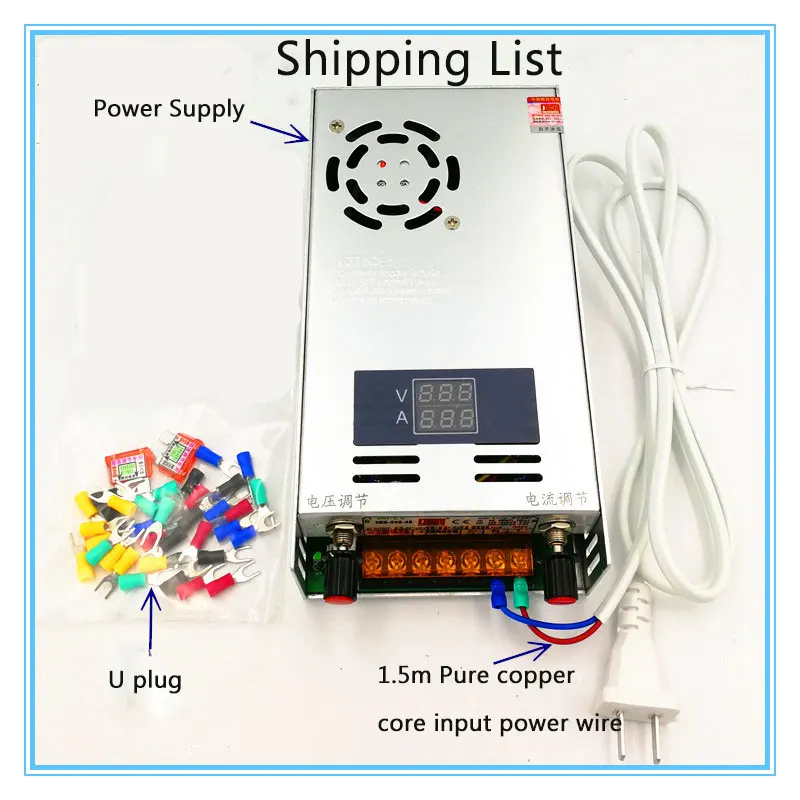

GTK Adjustable voltage and current display 24V36V48V60V80V500W charging lithium multi-purpose switching power supply