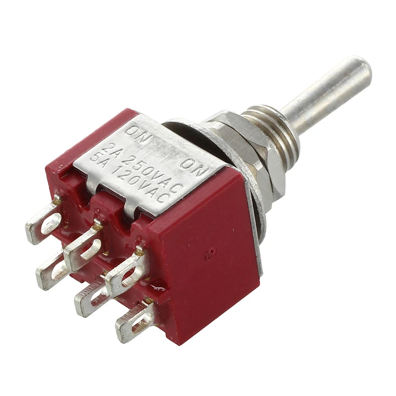 Мини-переключатель DPDT ON-две позиции Красный 2A 250V 5A 120V | Обустройство дома