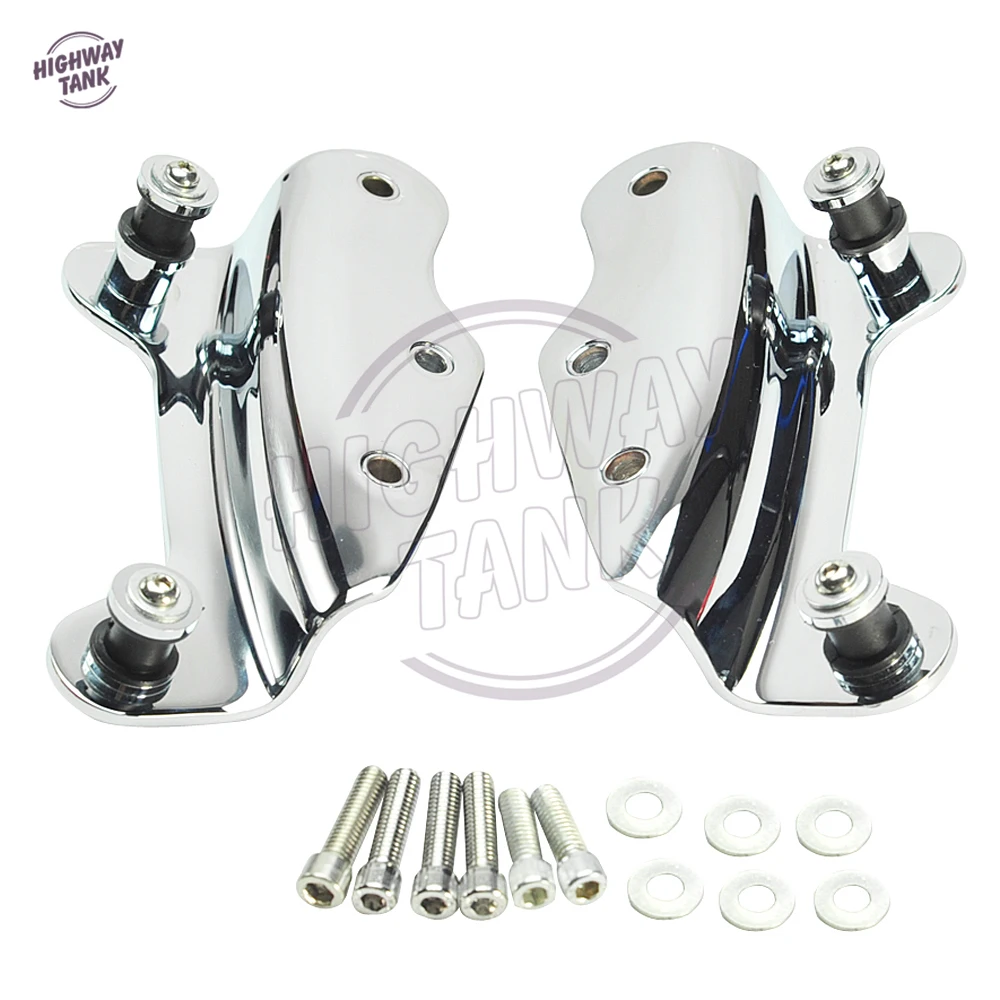 

Chrome 4 Docking Hardware Kit Luggage Rack Case for Harley Davidson Touring Models 2009-2013