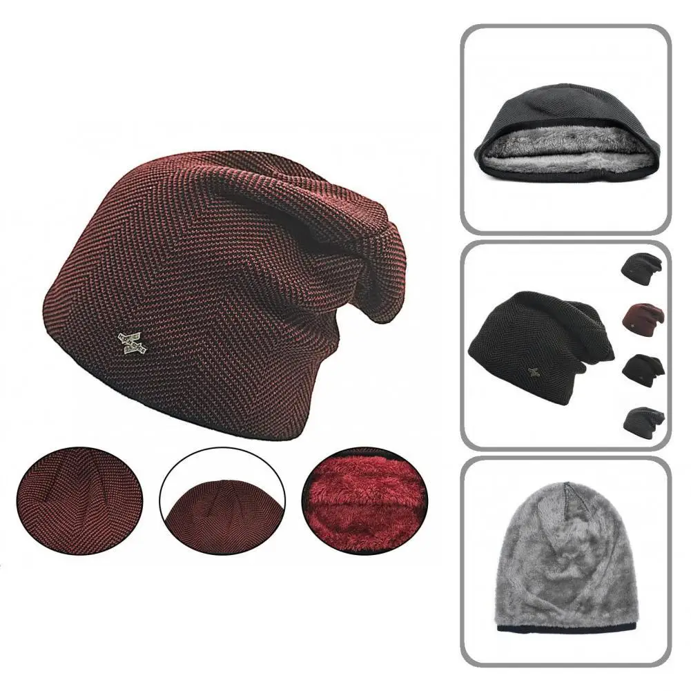 

Men Hat Stylish Windproof Ear Protection Fedora Solid Color Plush Lining Men Cap