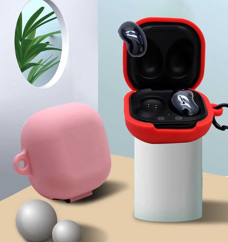

Soft Silicon Case for Samsung Galaxy Buds Live Cover Candy Shockproof Protective Shell for Galaxy Buds Live Case with Keychain