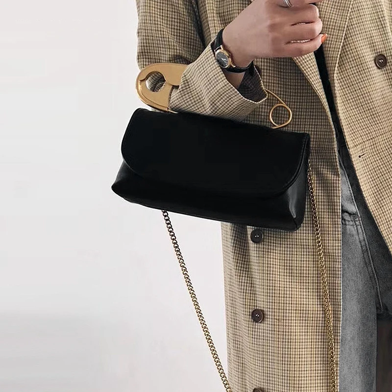 Large Pin Soft Handbag Korean Small Square Shoulder Messenger Bag Ladies Personality Chic Purse Fashion | Багаж и сумки
