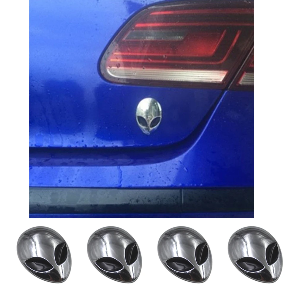 Набор из 4 3D металлических наклеек с эмблемой инопланетянина|Наклейки и стикеры| |