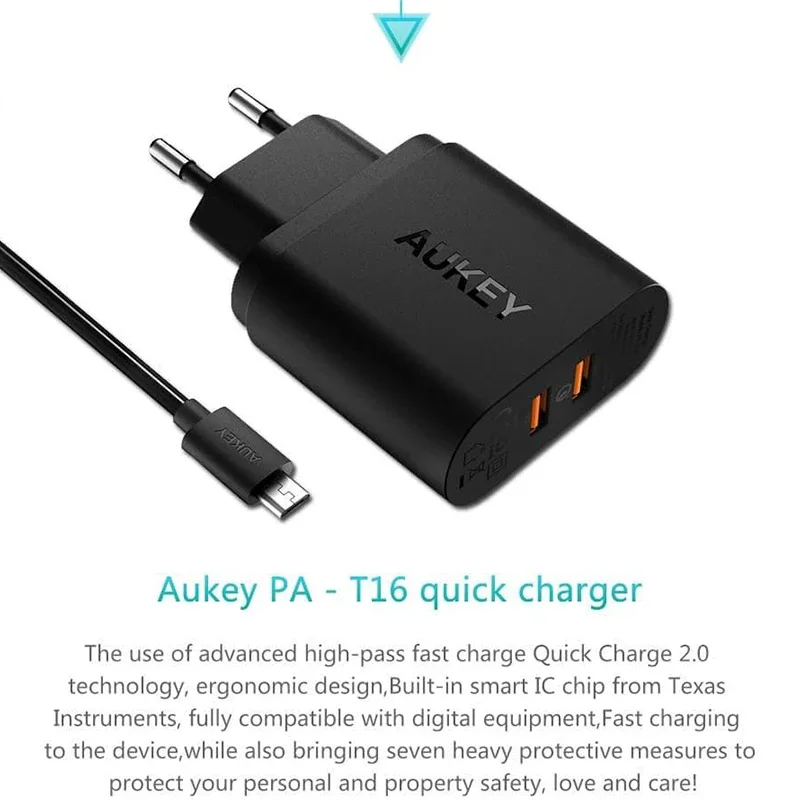 AUKEY PA-T16 MAX 36 Вт PD адаптер для быстрой зарядки с 2 портами выход Type C Быстрая зарядка