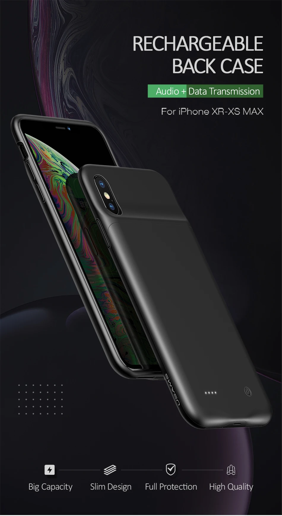 USAMS Батарея Зарядное устройство чехол s для iPhone X XR XS 6 6s 7 8 плюс 3000/4200 мА/ч, Мощность банк чехол тонкий внешний блок резервного Зарядное устройство Чехол