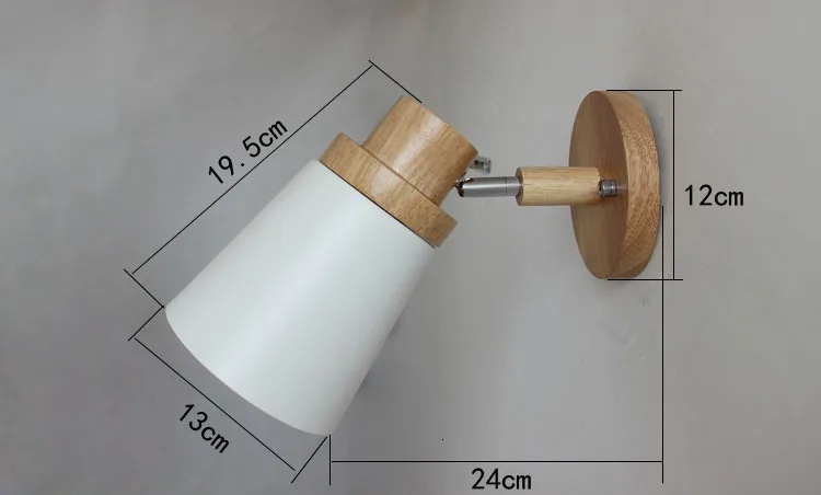 Простой белый Железный деревянный настенный светильник для магазина спальни