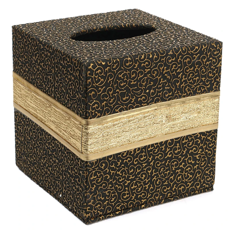 Прочная квадратная тканевая коробка для комнаты из искусственной кожи