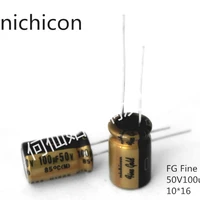 10pcs nichicon fg 50v100uf 10x16mm fine gold 100uf 50v finegold muse audio capacitor 100uf50v 100uf50v