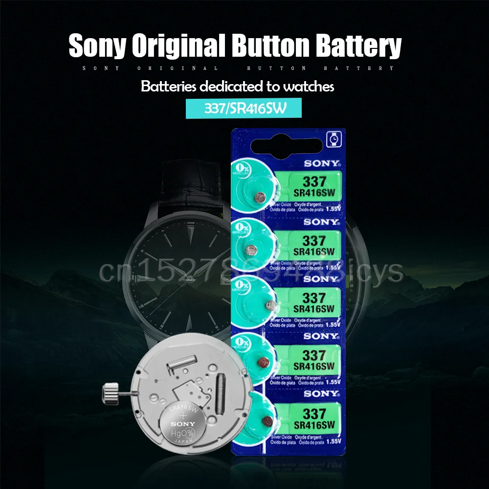 Батарейка для часов Sony 100 оригинальная 1 55 в 337 SR416SW оксид серебра 20 шт./лот сделано