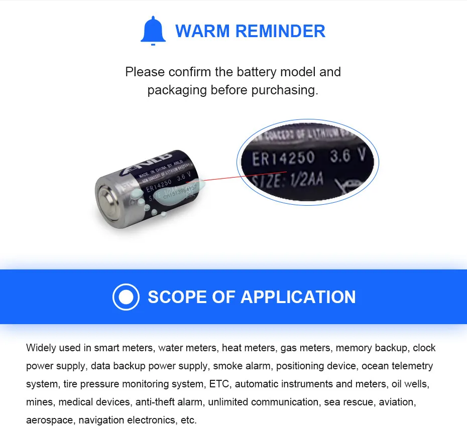 4 шт ANLB ER14250 ER 14250 CR14250SL 1/2AA 1/2 AA 3,6 V 1200mAh PLC промышленная литиевая батарея основная батарея для камеры