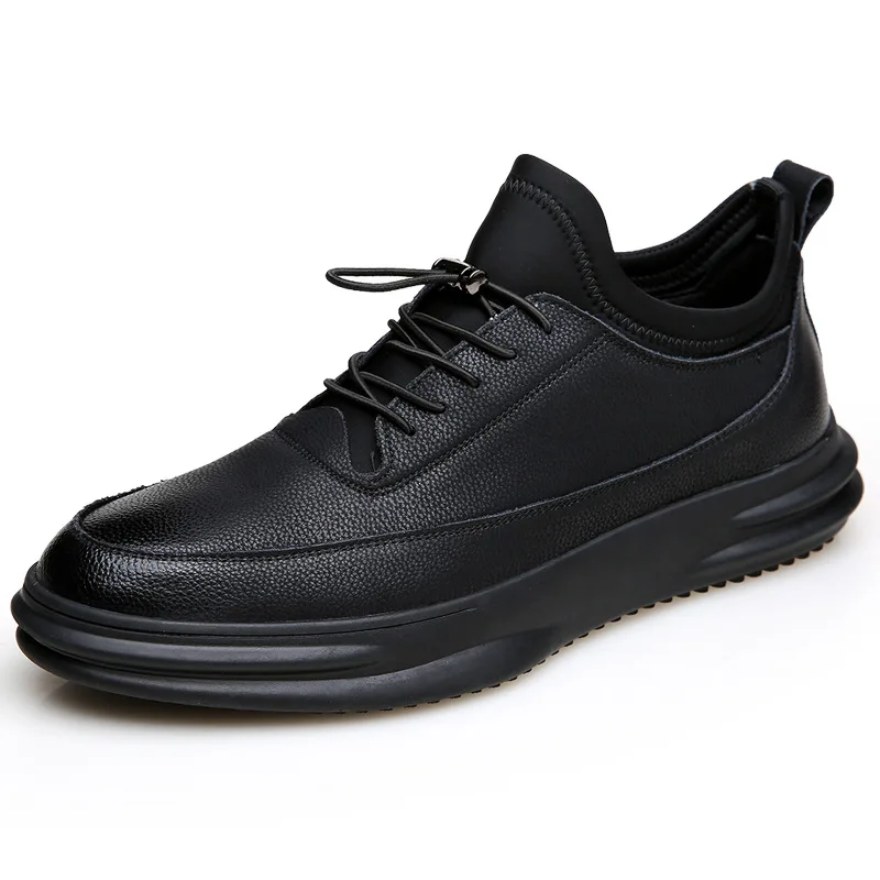 

Fashion Sneakers Genuine Leather Casual Shoes Men Breathable Classic Black White Male Shoes Leather Shoes Spring Summer Sneakers