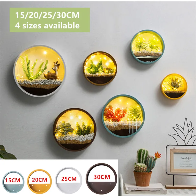 Современная круглая железная художественная стеклянная настенная ваза