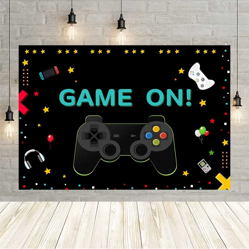 

Игровой фон Avezano для фотосъемки, черный геймпад, для дня рождения мальчика, вечеринки в детскую студию