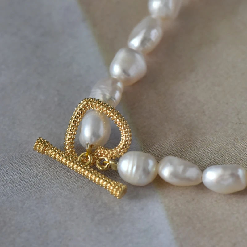 

Handmade Cross Metal Pendant Pearl Charm Beaded Necklace For Women Girls Birthday Natural Pearls Fine Jewellery