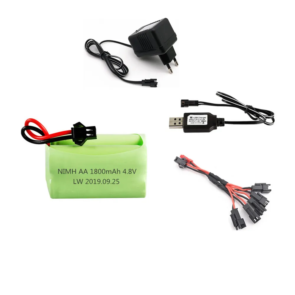 Никель металлогидридный аккумулятор 4 8 в 1800 мАч и зарядное устройство usb для