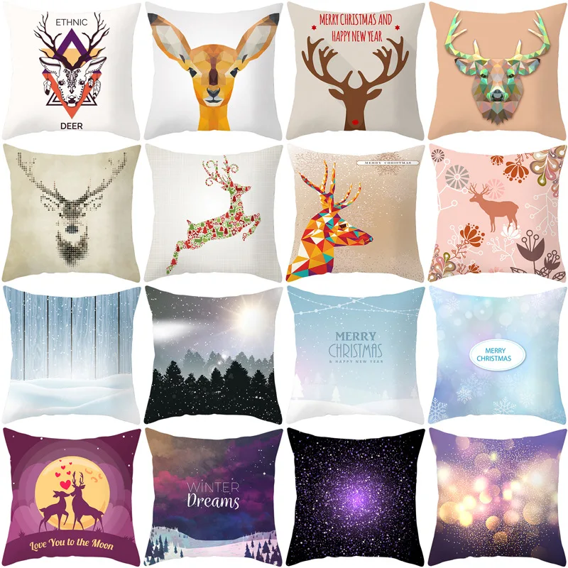 

Christmas Cushion Cover Elk Merry Christmas Decoration For Home Navidad 2021 Xmas Gift Christmas Ornaments New Year 2022 Noel