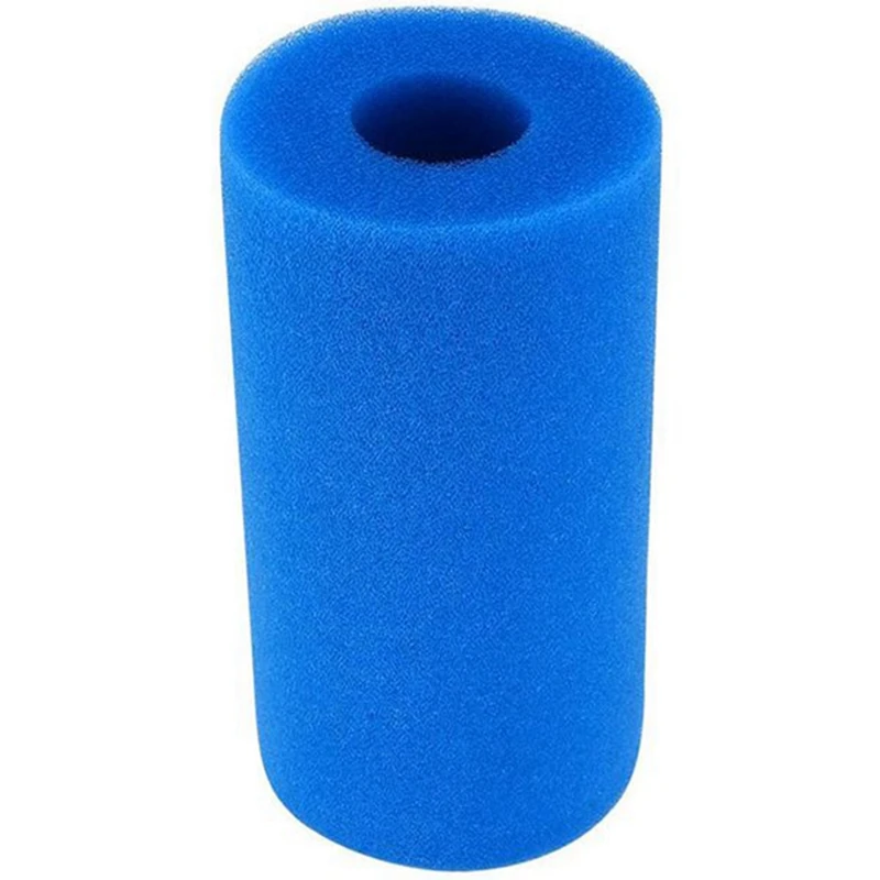 

Blue High Density Cylindrical Swimming Pool Sponge Filter Reusable Foam Cartridge Washable Filter