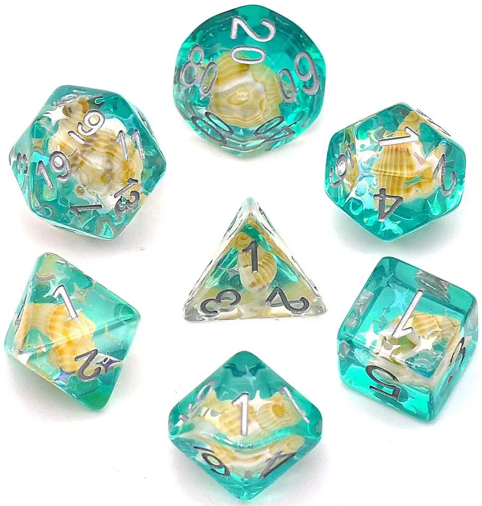 7 шт./компл. раковины игральные кости DND D &amp D4 D6 D8 D10 % D12 D20 многогранные игры в набор