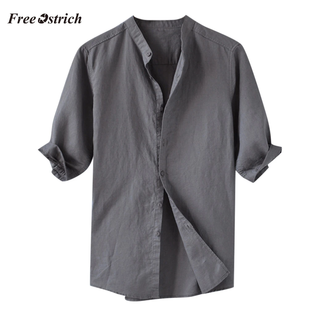 Бесплатная Страусиная Мужская Ультрамодная рубашка на весну и лето дышащая