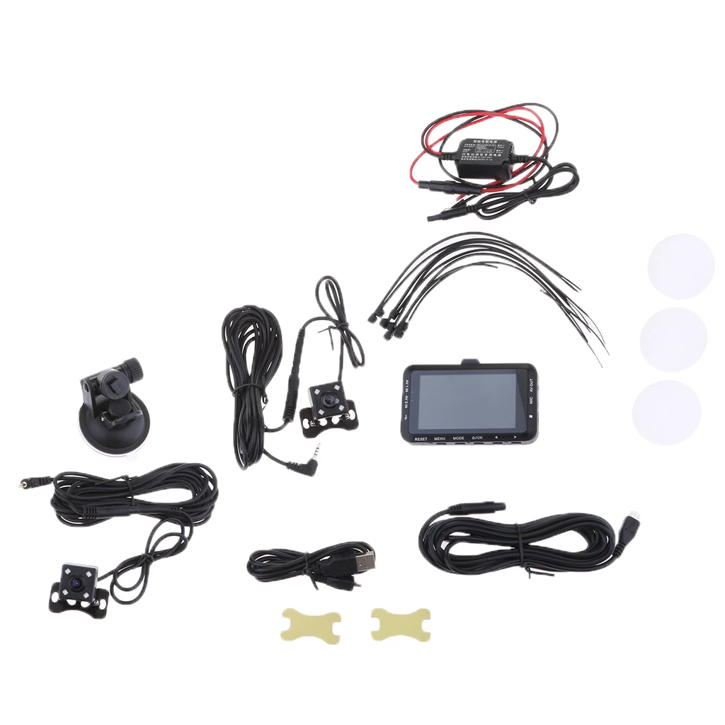 

1 Set Motorcycle DVR Action Camera FHD 1080P Camcorder 3.0" LCD Hidden Driving Recorder 140 2 Waterproof Camera Multi-language