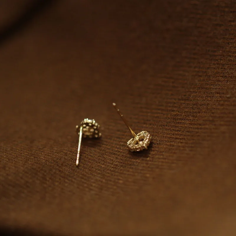 14K чистого золота в форме сердца короны с украшением виде кристаллов изысканные