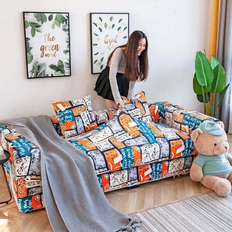 Эластичный чехол для дивана гостиной спандекс кресла с волшебным принтом цветов