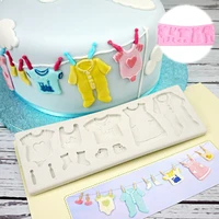 trend cake mould baby clothes mold topper baby shower candy chocolate silicone fondant