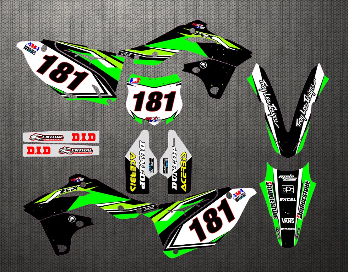Мотоциклетные наклейки 3 м фоны графические наборы для Kawasaki KXF250 KX250F 2013 2014 2015 2016 KXF