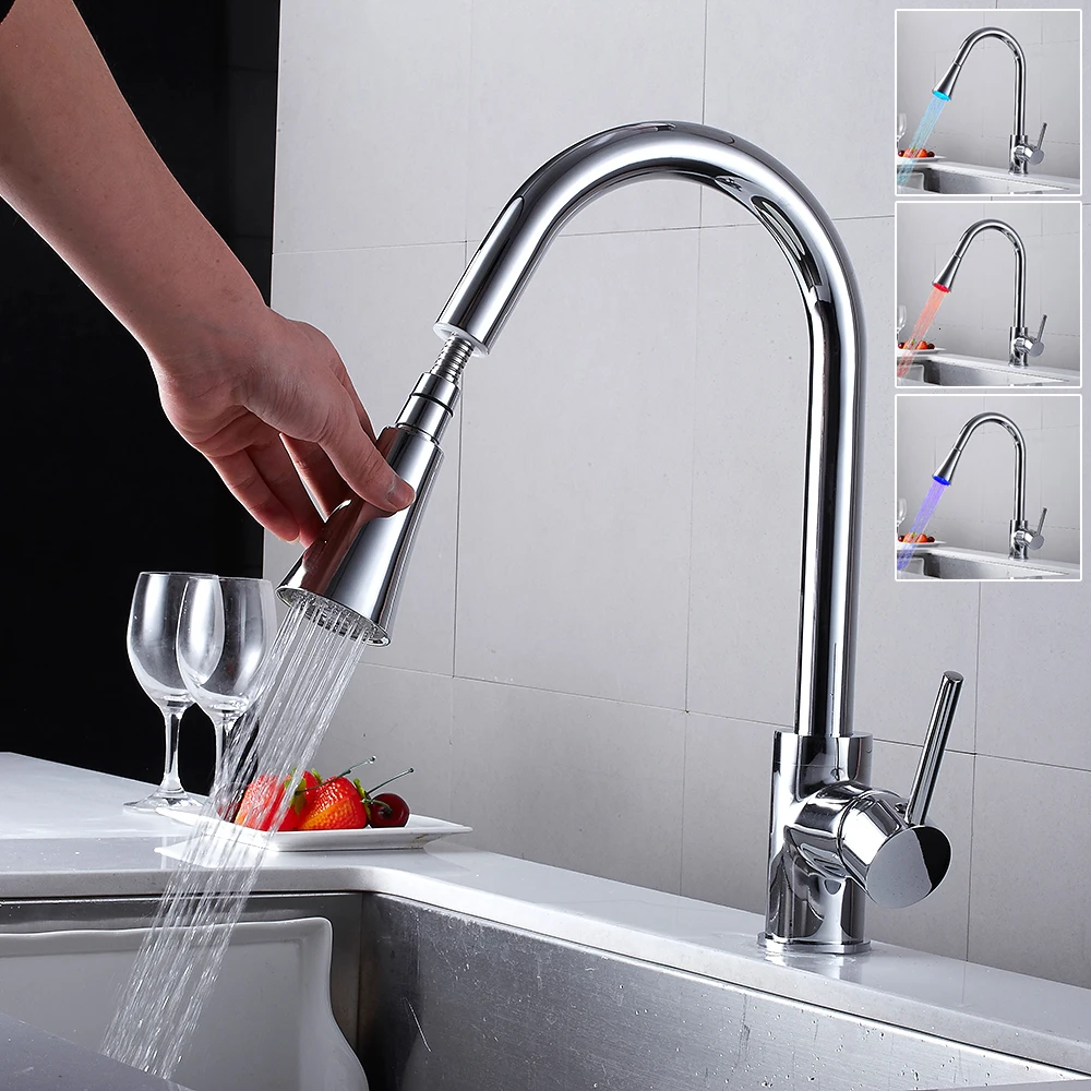 Kitchen faucet led and mixed rubber design single handle kitchen | Обустройство дома