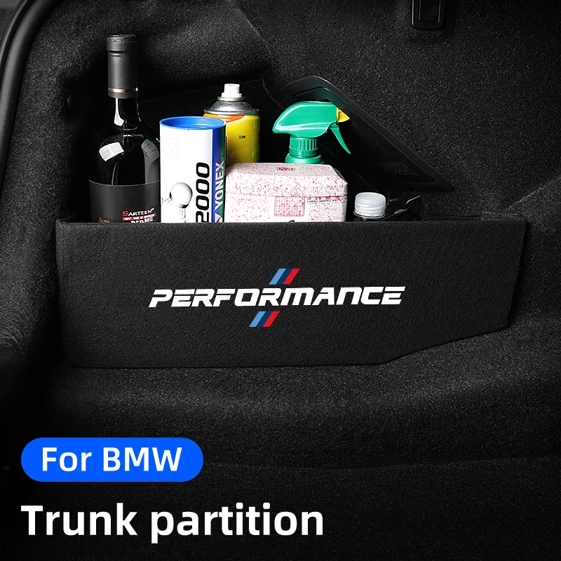 Organizador de partición de maletero de coche para BMW G30, G20, G28, F10, F30, F11, F18, F48, F49, caja de almacenamiento con logotipo bordado, accesorios de bolsa