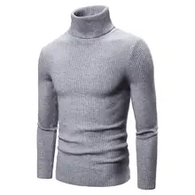Sweater Man Solid Color Warm Casual Knitted Men Pullover Sweaters