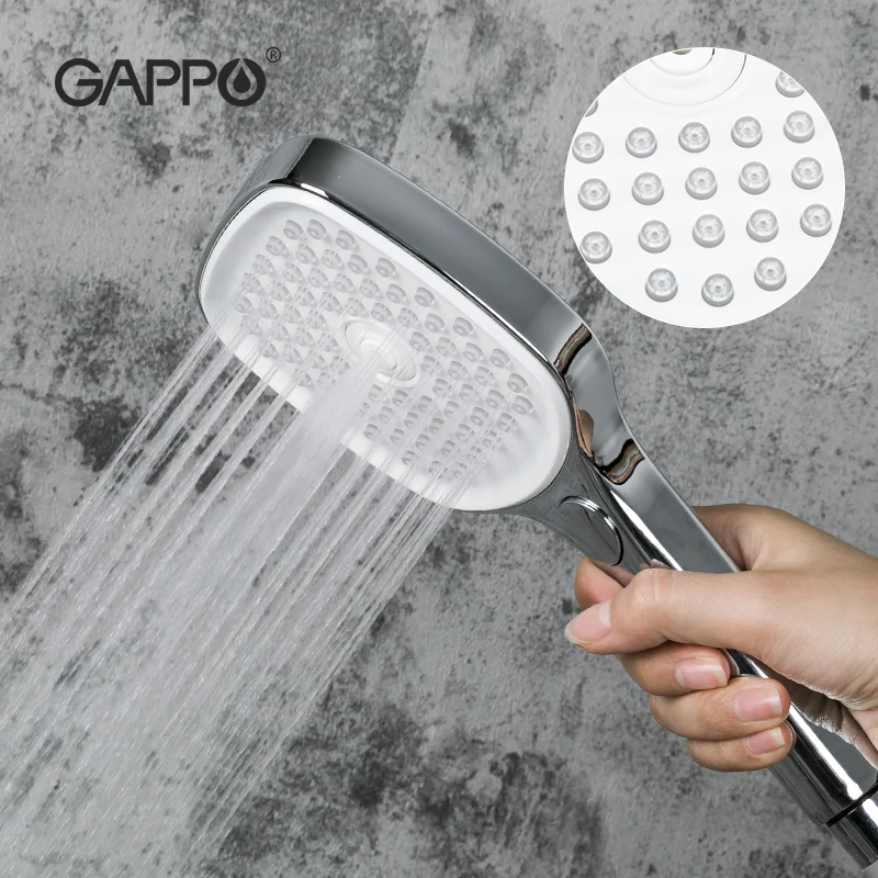 

GAPPO Round & Square Shower head Chrome High Pressure Ultra-thin Shower Head Faucet Ducha G001