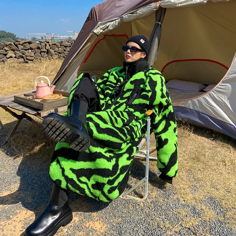 Женское зимнее пальто из искусственного меха толстое длинное большого размера с