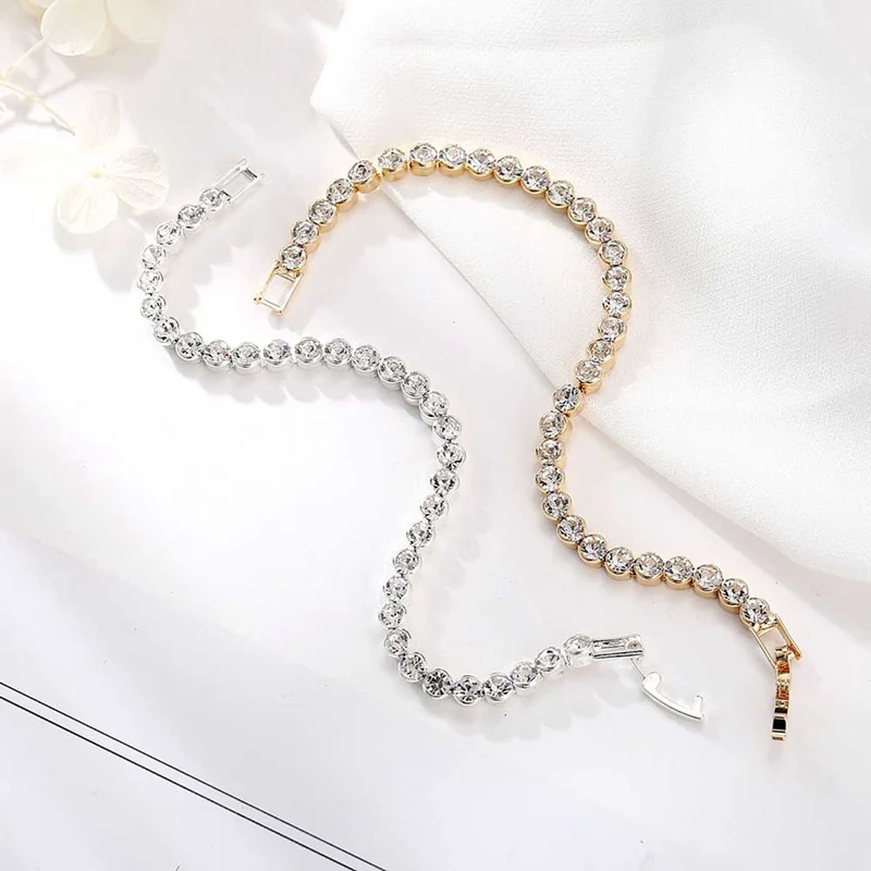 Браслет-цепочка мужской с фианитами 17 см | Украшения и аксессуары