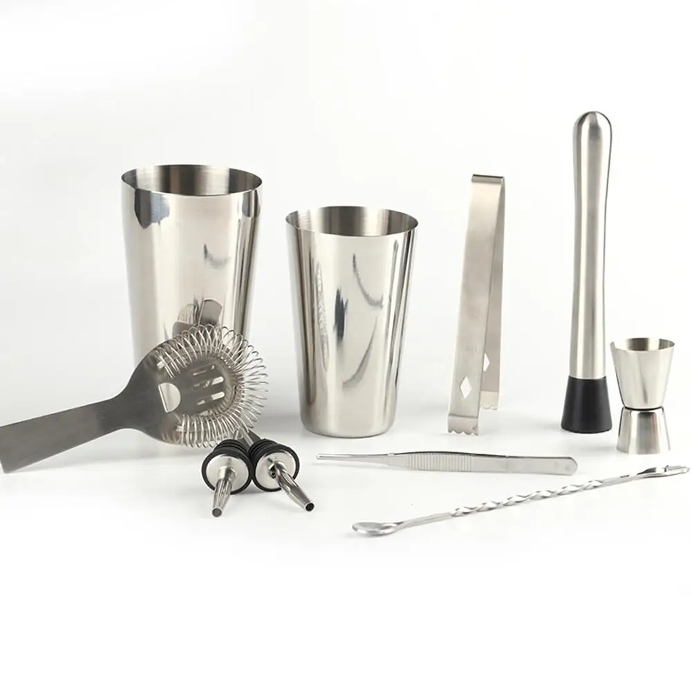 Шейкер для коктейлей бармен набор из 12 предметов со стильной деревянной