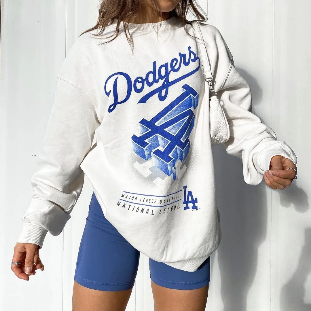 

American Stylish Letters Printed White Sweatshirt Women Oversized Casual Sport Winter Clothes 2021 New Korean Fashion Streetwear