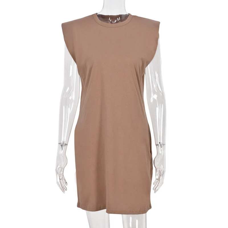 

ROPALIA Women Casual O-neck Loose Dress Elegant Summer Above Knee Dress