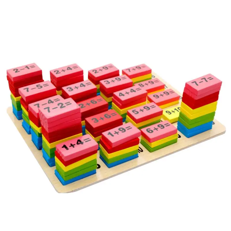 

1 Set Authentic Standard Wooden Math Arithmetic Children Domino Game Fun Toys Gift XX9E