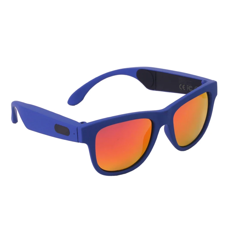 Blue Red Наушники с костной проводимостью, очки, умные солнцезащитные очки, Bluetooth наушники, Спортивные Беспроводные стерео музыкальные солнцезащитные очки, спортивные наушники - Цвет: Blue Red