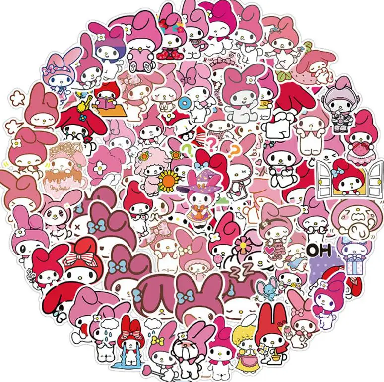 103050100pcs cartoon image melody graffiti waterproof skateboard travel suitcase phone laptop luggage stickers kids girl toys free global shipping