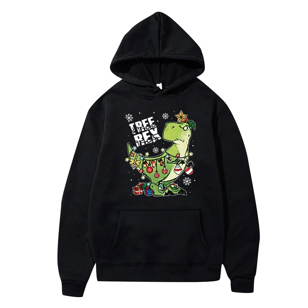 Fashion Harajuku Autumn Hoodies Women Christmas Cartoon Printed Loose Hooded Sweatshirt Streetwear Casual Long Sleeve Pullovers