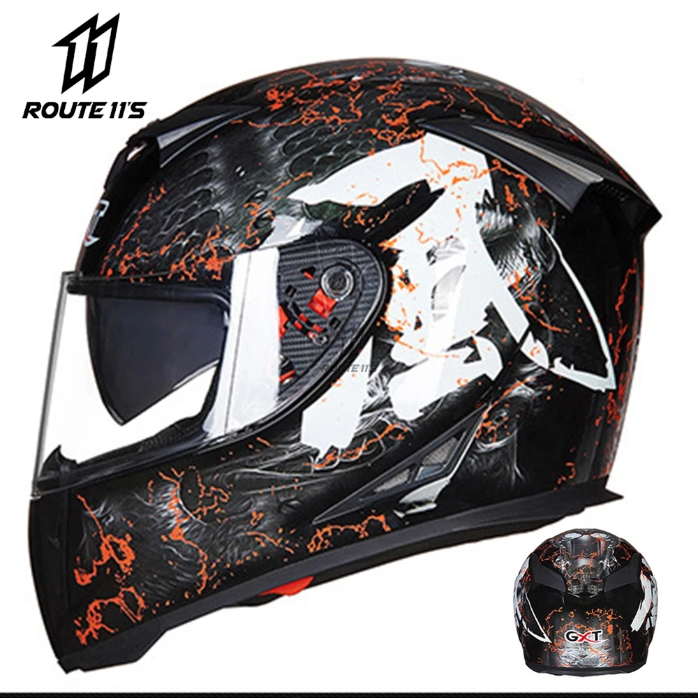 

GXT Новая мотоциклетная обувь шлем полный уход за кожей лица Casco Moto двойной козырек Гонки Мотокросс Шлем модульная Мото шлем с двойными линза...