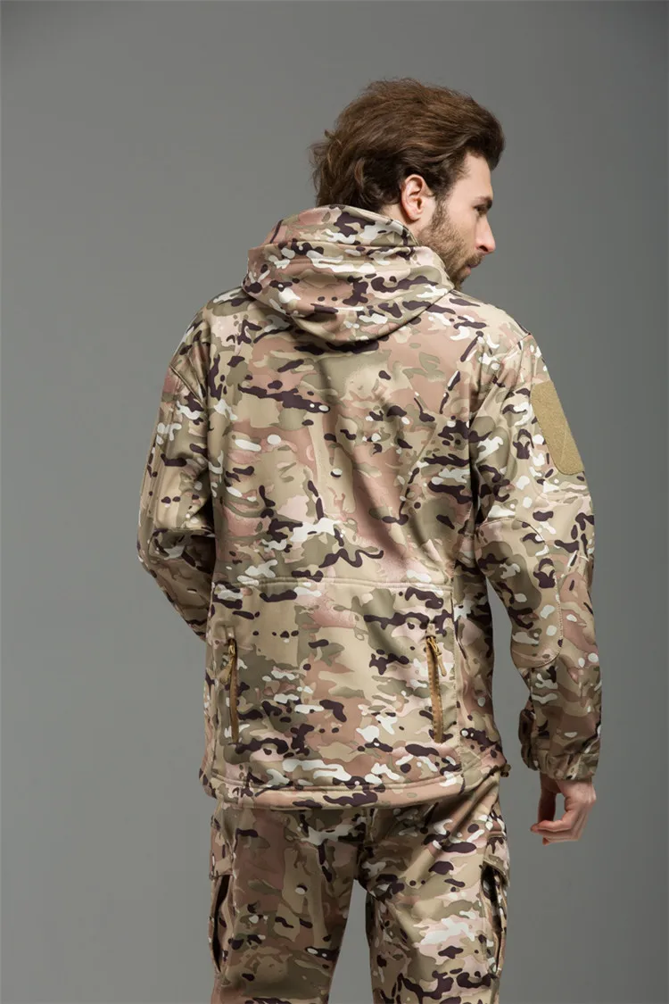 Men Outdoor TAD Jacket Waterproof Tactical Softshell Hooded Jacket Black Green Men Outdoor Jacket Waterproof TAD Coat Shark Skin