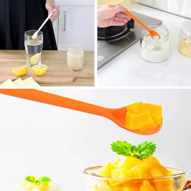 Candy Color Long Handle Soup Spoons Tea Coffee Stirring Melamine Plastic Flatware Supplies | Дом и сад
