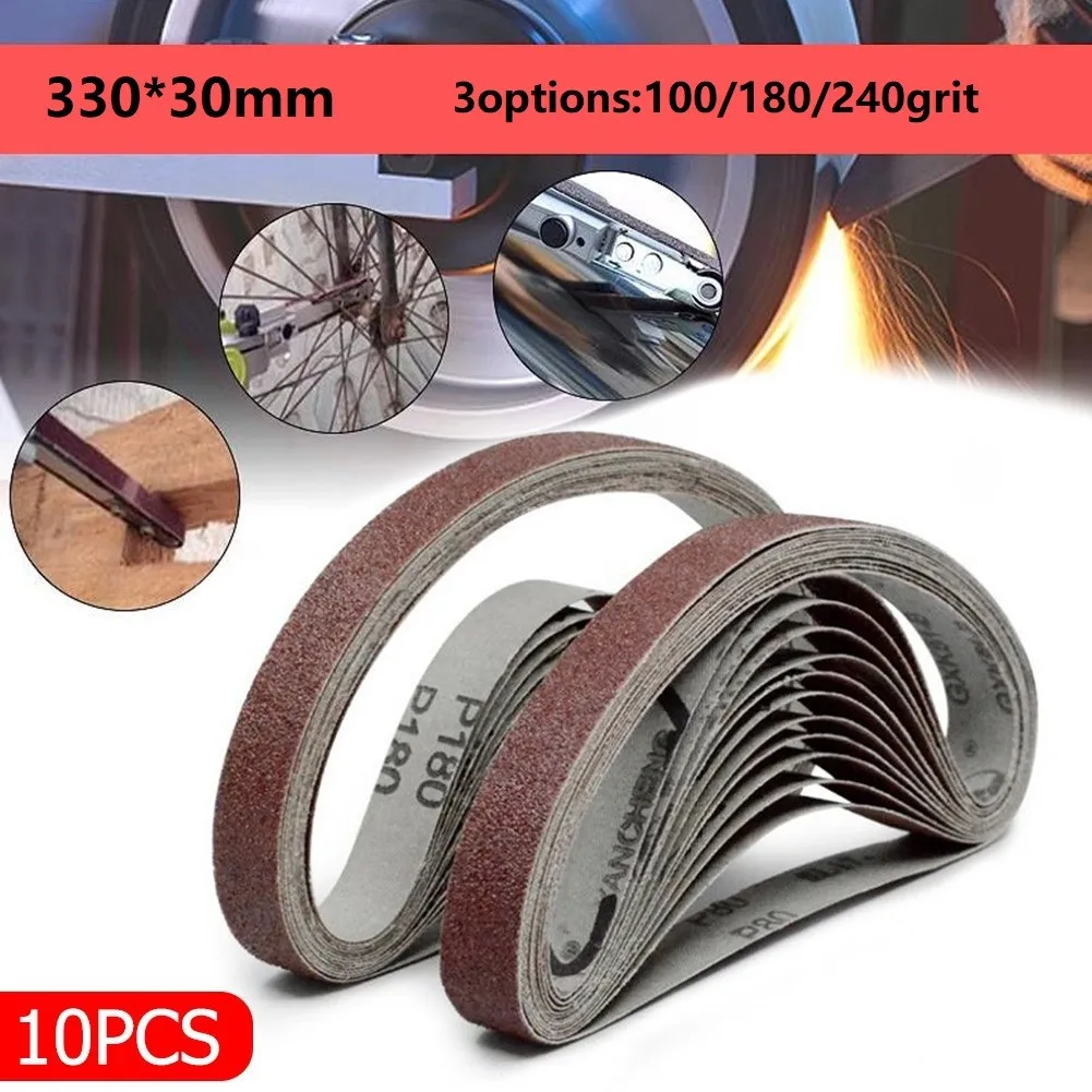 

10pcs 30*330mm Sanding Belt 40-1000Grit Grinding And Polishing For Angle Grinder For Angle Grinder Metallurgy Machinery